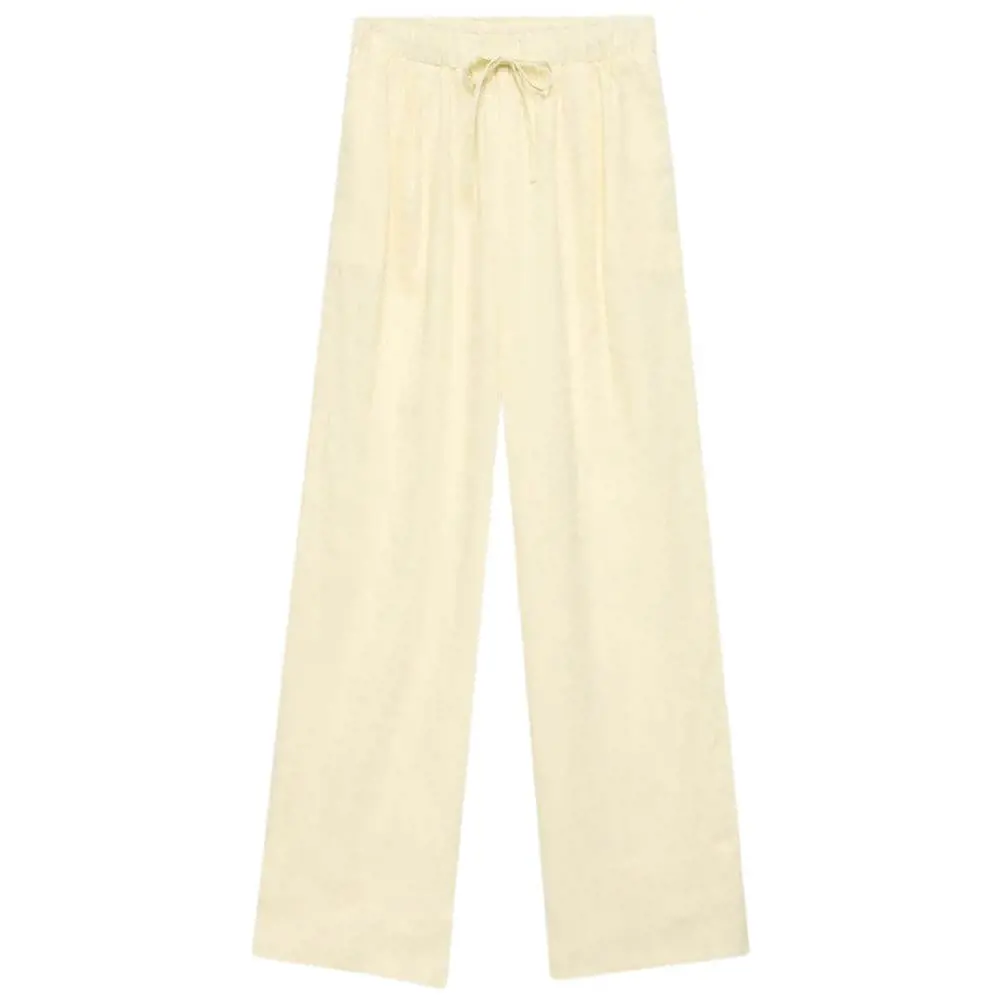 Mint Velvet Yellow Linen Wide Leg Trousers